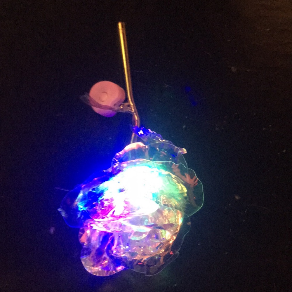 Foil rose with multicoloured lights